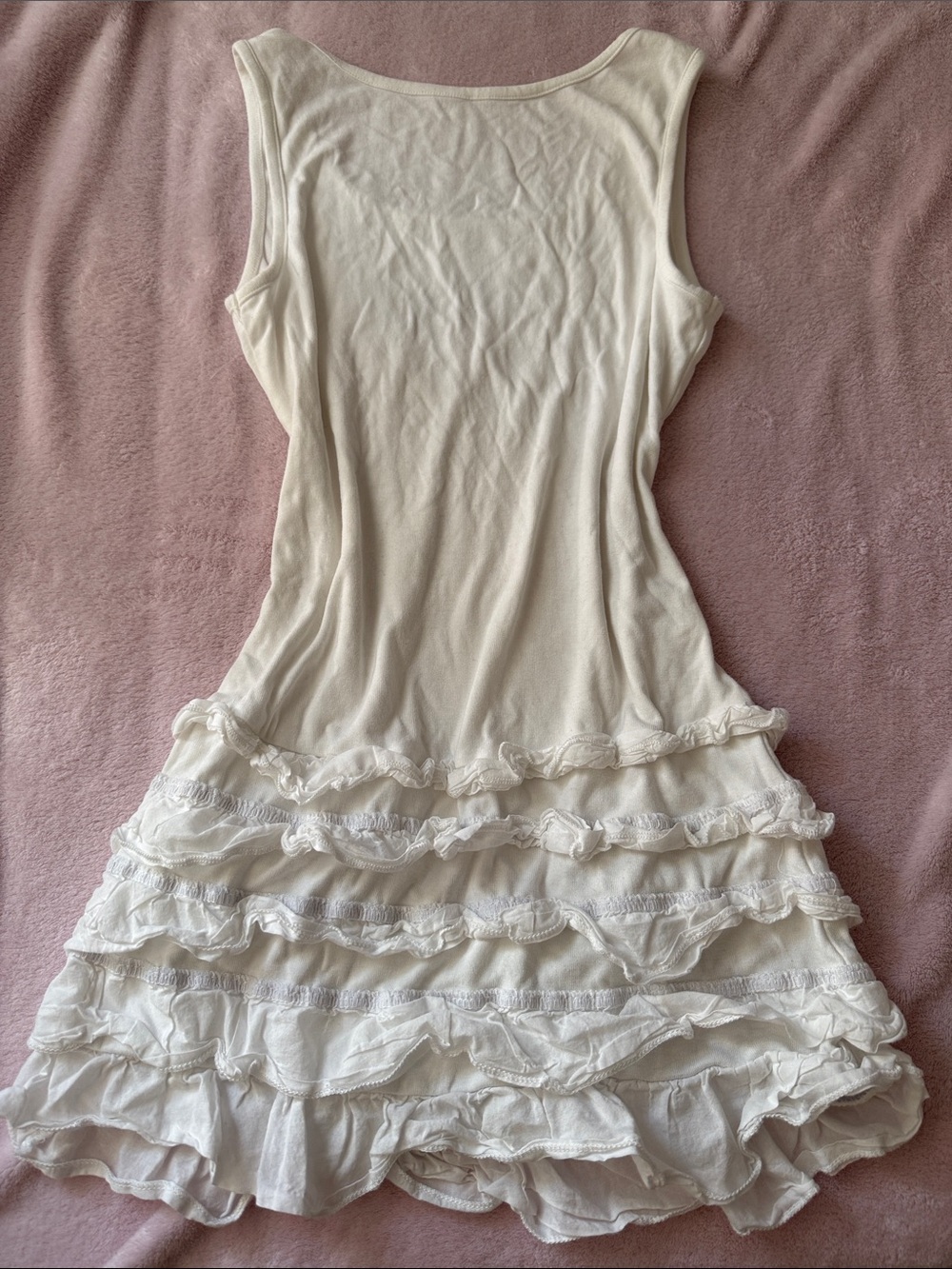 🤍 White Ruffled Tank Dress - Picture 6 of 6
